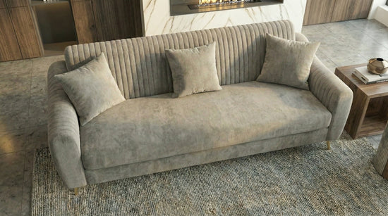 Brown Plush 2+3 seater sofa SETTEE