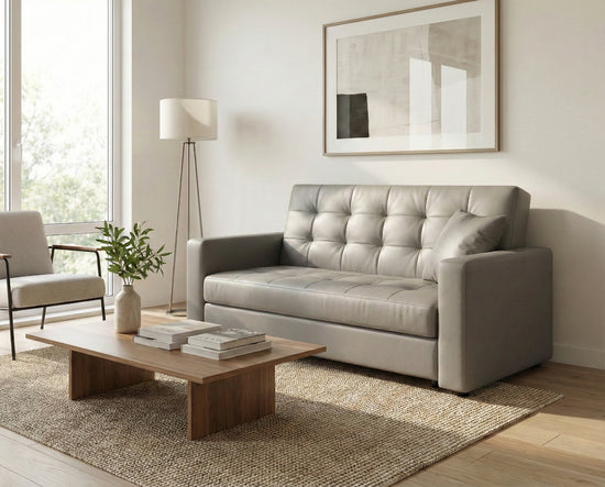 Grey faux leather  2  Seater Viva Sofabed