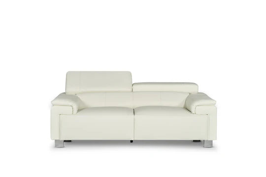 Genuine Leather White 2 Seater Sofa VENTO