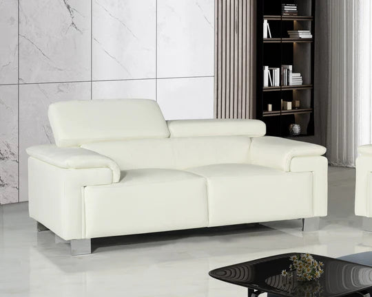 Genuine Leather White 2 Seater Sofa VENTO