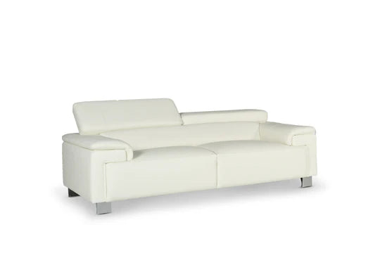 Genuine Leather White 3 Seater Sofa VENTO