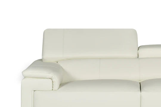 Genuine Leather White 3 Seater Sofa VENTO