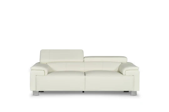 Genuine Leather White 3 Seater Sofa VENTO