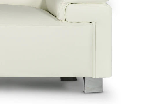 Genuine Leather White 3 Seater Sofa VENTO