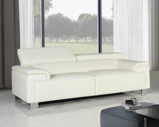 Genuine Leather White 3 Seater Sofa VENTO