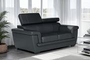 Genuine Leather Black 2 Seater Sofa RIVA