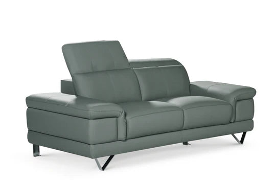 Genuine Leather Grey 2 Seater Sofa GRANDE CITTÀ