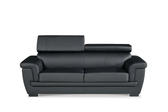 Genuine Leather Black 3 Seater Sofa RIVA