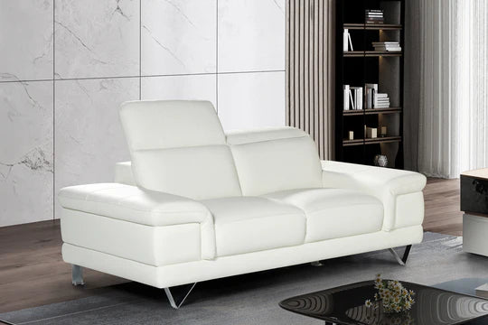 Genuine Leather White 2 Seater Sofa GRANDE CITTÀ