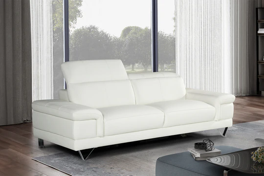 Genuine Leather White 3 Seater Sofa GRANDE CITTÀ