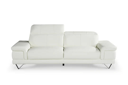 Genuine Leather White 3 Seater Sofa GRANDE CITTÀ