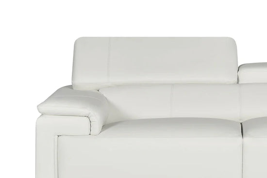 Genuine Leather White Right Hand Facing Corner Sofa VENTO