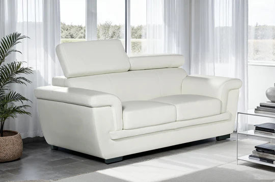 Genuine Leather White 2 Seater Sofa RIVA