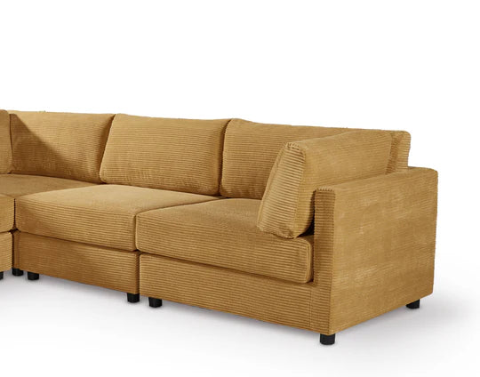 Gold Jumbo Cord Sofa Corner 2C2 Modular TOSCANA