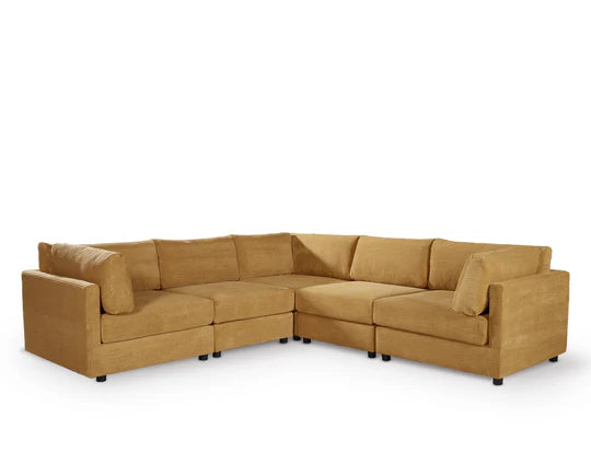 Gold Jumbo Cord Sofa Corner 2C2 Modular TOSCANA