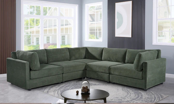 Green Jumbo Cord Sofa Corner 2C2 Modular TOSCANA