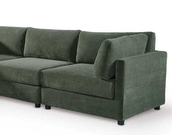 Green Jumbo Cord Sofa Corner 2C2 Modular TOSCANA