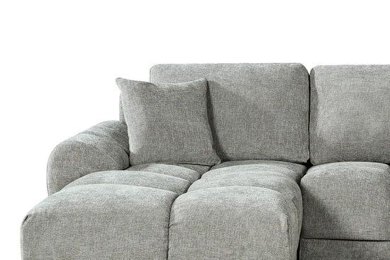 Grey Chenille Fabric 1C2 Corner Sofa AIUTANTE