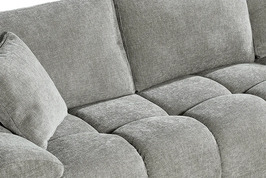 Grey Chenille Fabric 2C1 Corner Sofa AIUTANTE