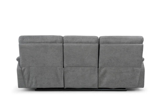 Grey Fabric 3 Seater Manual Recliner Sofa PRESTIGIO