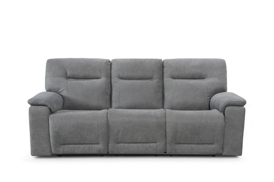 Grey Fabric 3 Seater Manual Recliner Sofa PRESTIGIO