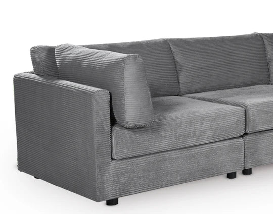 Grey Jumbo Cord Sofa Corner 2C2 Modular TOSCANA