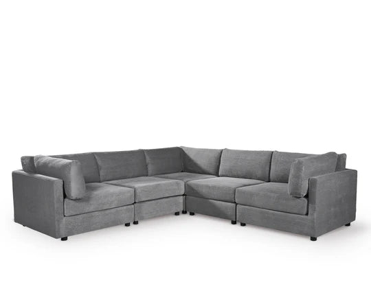 Grey Jumbo Cord Sofa Corner 2C2 Modular TOSCANA