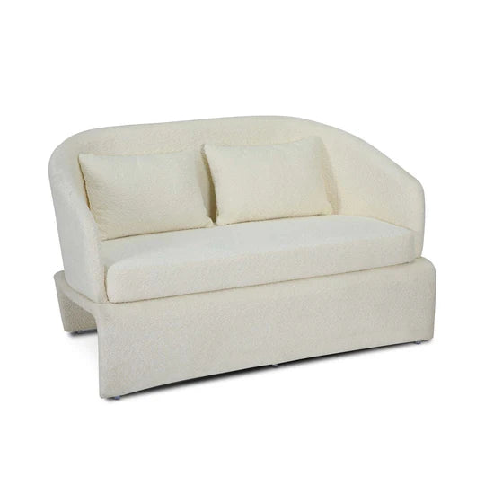 Teddy Boucle Fabric Cream 2 Seater Accent Sofa JACQUELINE