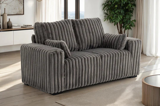 Grey Jumbo Cord 2 Seater Sofa PORTO