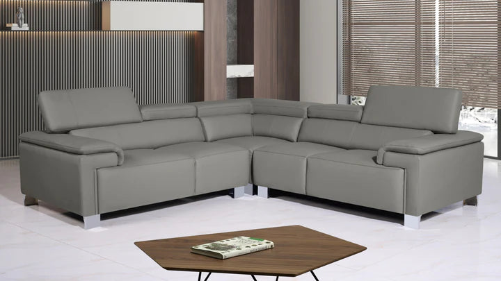 Genuine Leather Grey 2C2 Corner Sofa VENTO