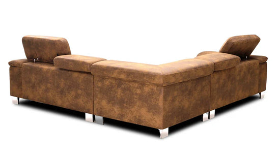Faux Leather Suede Brown 2C2 Corner Sofa VENTO