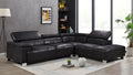 Faux Leather Black Suede Right Hand Facing Corner Sofa VENTO(1)