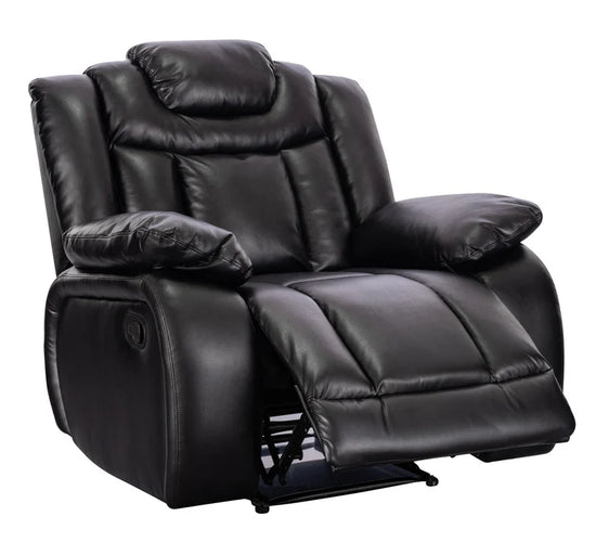Faux Leather Black Manual Recliner Chair CLASSICO