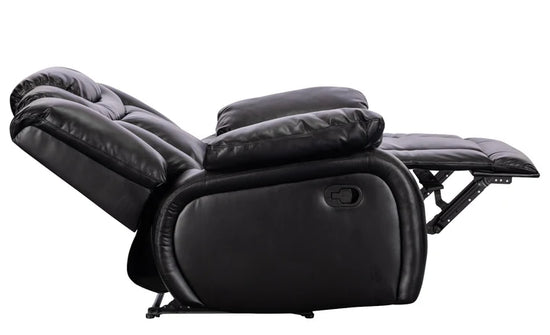 Faux Leather Black Manual Recliner Chair CLASSICO