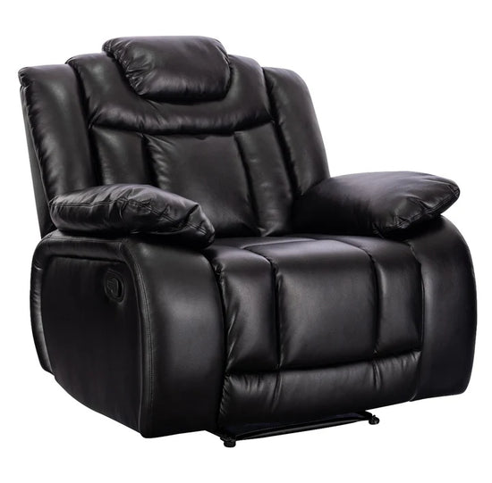 Faux Leather Black Manual Recliner Chair CLASSICO