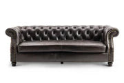 Faux Leather Brown 3 + 2 Seater Union Jack Chesterfield Sofa Set