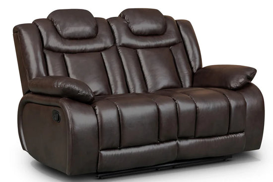 Faux Leather Brown 2 Seater Manual Recliner Sofa CLASSICO