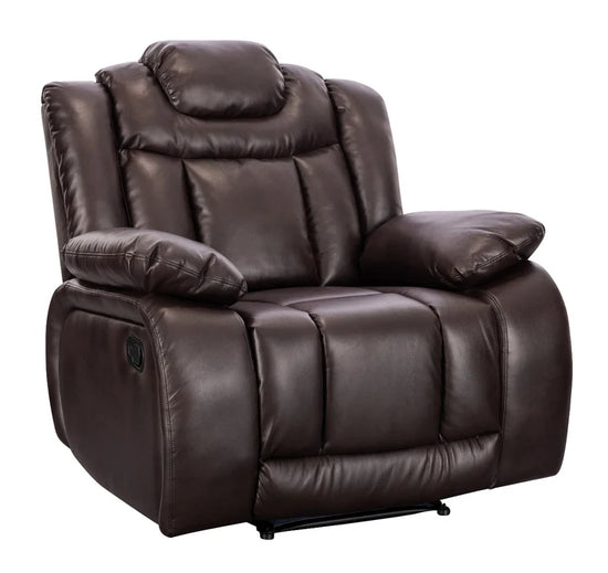 Faux Leather Brown Manual Recliner Chair CLASSICO