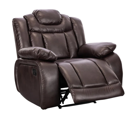 Faux Leather Brown Manual Recliner Chair CLASSICO