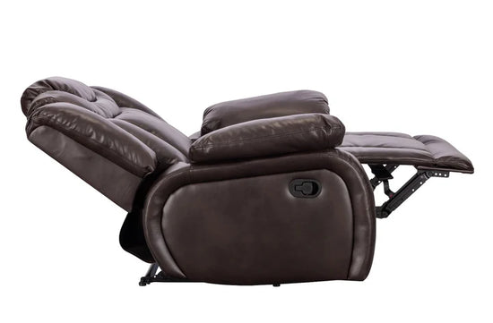 Faux Leather Brown Manual Recliner Chair CLASSICO