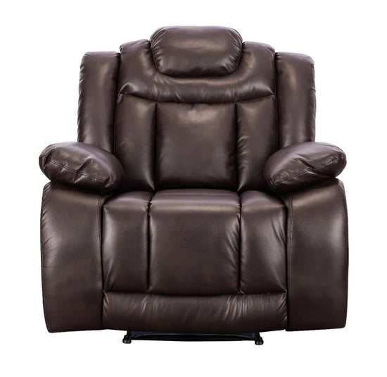 Faux Leather Brown Manual Recliner Chair CLASSICO