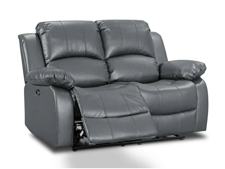 Faux Leather Grey 2 Seater Electric Recliner Sofa SETTEE