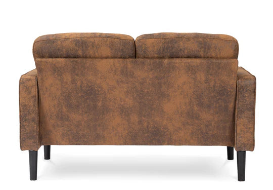 Faux Leather Suede Brown 2 Seater Sofa BRINDISI