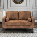 Faux Leather Suede Brown 2 Seater Sofa BRINDISI
