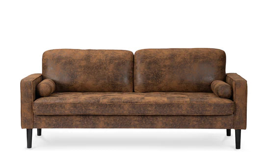 Faux Leather Suede Brown 3 + 2 Seater Sofa Set ACCESSO