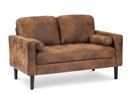 Faux Leather Suede Brown 3 + 2 Seater Sofa Set ACCESSO
