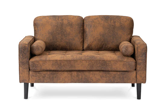 Faux Leather Suede Brown 3 + 2 Seater Sofa Set ACCESSO