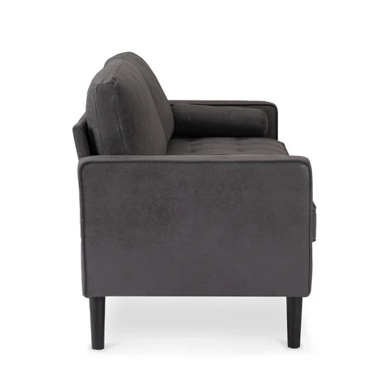 Faux Leather Suede Grey 3 Seater Sofa ACCESSO