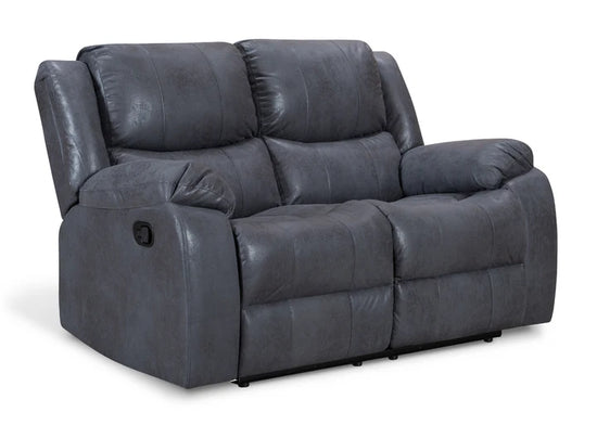 Faux Leather Suede Grey 2 Seater Manual Recliner Sofa NAPOLI