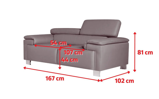 Genuine Leather White 2 Seater Sofa VENTO